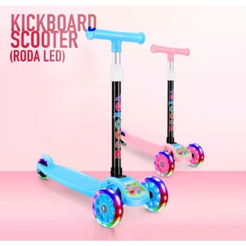 Scooter Anak Kickboard Scooter Anak Led Skuter Otoped  Anak Roda 3 Led