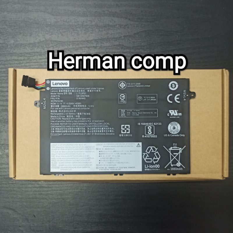 Original Baterai Lenovo E480 E580 L480 L580 R480 R580 L17L3P51 L17L3P52 L17L3C51