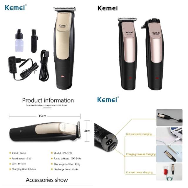 KEMEI DETAILER 3202 5021 5026 KEMEI SHAVER 3202 ORIGINAL HAIR TRIMMER SHAVER ALAT CUKUR RAMBUT 1949