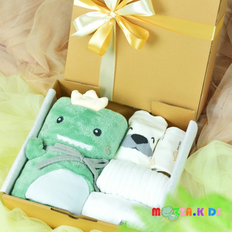 HAMPERS 5 SET BABY SLEEPSUIT BLANKET DINO GREEN