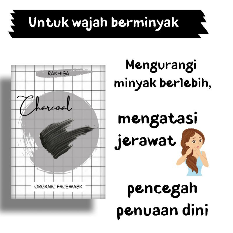 MASKER WAJAH ORGANIK 20gr 12 varian-Charcoal