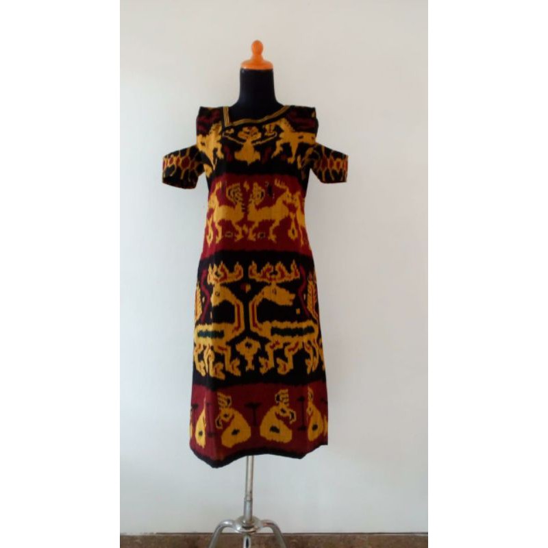 Dress tenun etnik rusa sumba baju tenun jepara DTB9