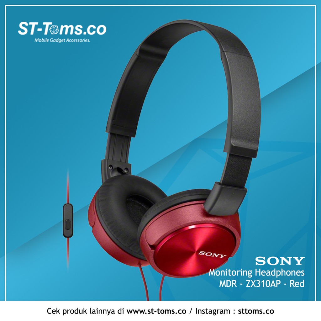 Sony Monitoring Headphones Mdr Zx310 Ap Zx 310ap Zx 310ap Red Shopee Indonesia 9984