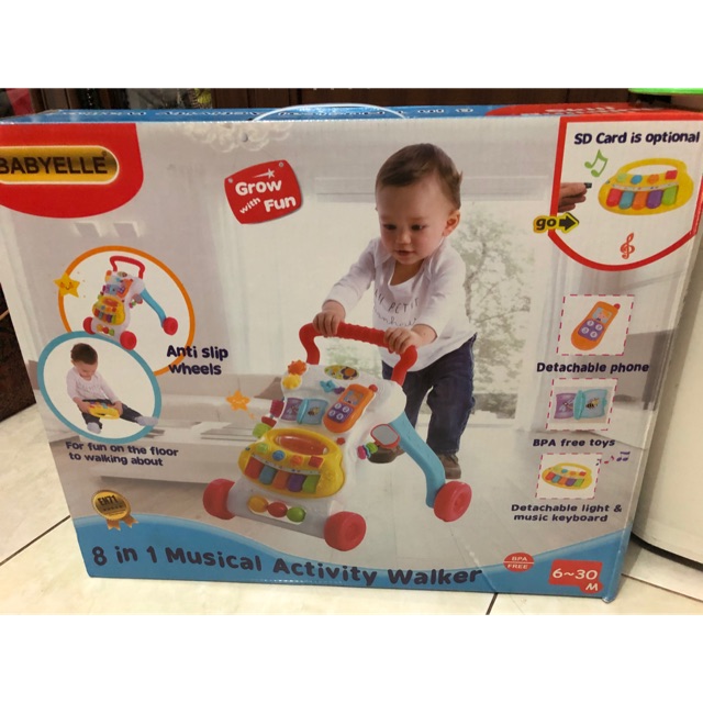 baby elle 8 in 1 musical activity walker