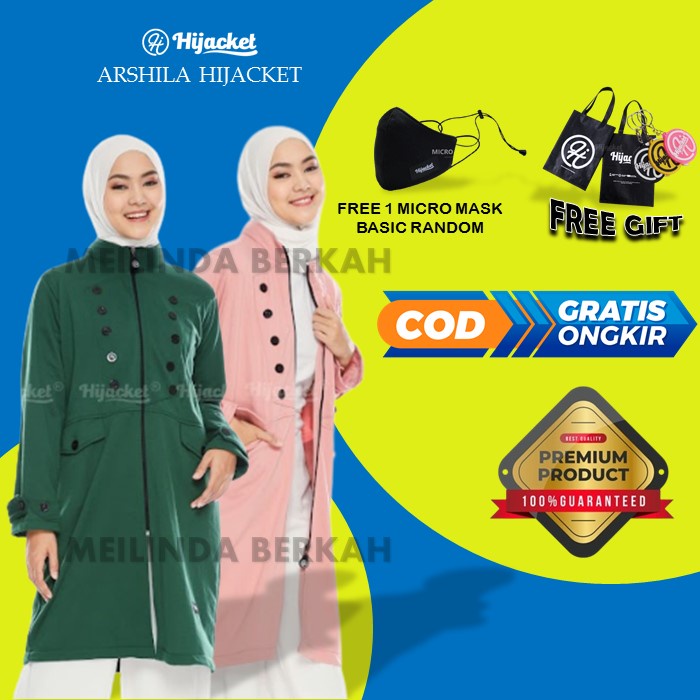 HIJACKET ARSHILA - HIJACKET ORIGINAL JAKET HIJABERS HOODIE WANITA / JAKET WANITA MUSLIMAH / JAKET PA