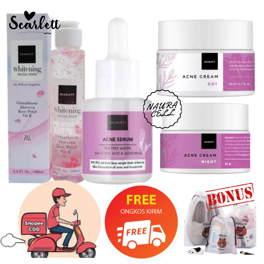 Paket Scarlett Whitening Acne Series 1 Paket Lengkap Komplit by FelicyaAngelista - TAS KOSMETIK