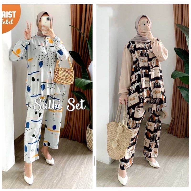 (RPA) ONE SET SALBI HORSI OVERSIZE DAILY SET WANITA RAYON Grosirhijabsolo