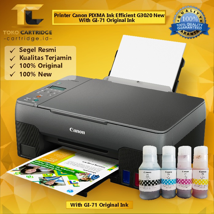 Printer Canon PIXMA Ink Efficient G3020 (Print - Scan - Copy) New, Printer Canon Ink Tank G3020 New