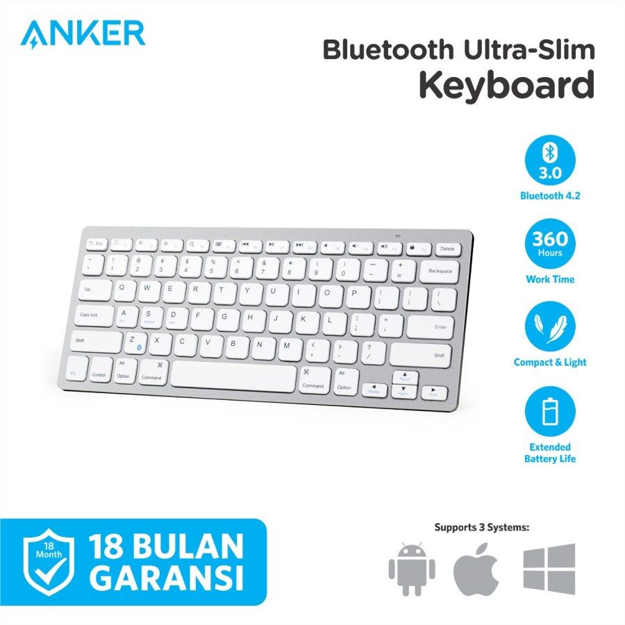 Anker Keyboard Bluetooth Ultra Slim - SKU : A7726 - Garansi Resmi 18 Bulan