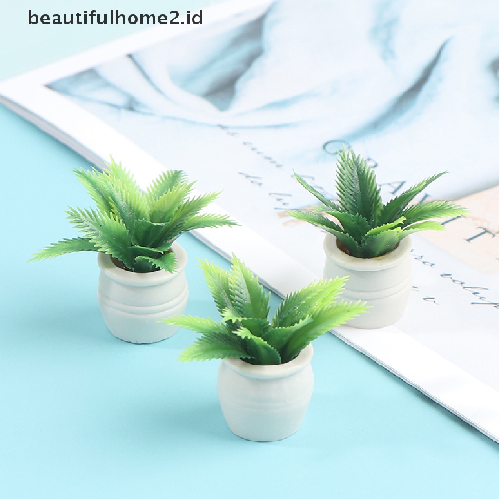 Beautifulhome2. Buku Literatur Dalam Bahasa MandarinId Miniatur Pot Tanaman Hijau Skala 1: 12 Untuk Dekorasi Rumah Boneka