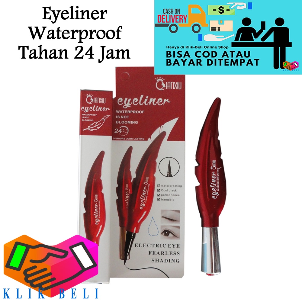 Eyeliner Qianxiu Waterproof Tahan Air 24 Jam Long Lasting Spidol Daun