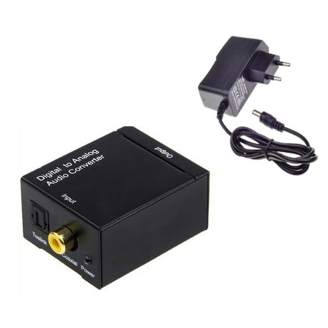 Converter Audio Digital to Analog - Optical / Toslink to 2 RCA