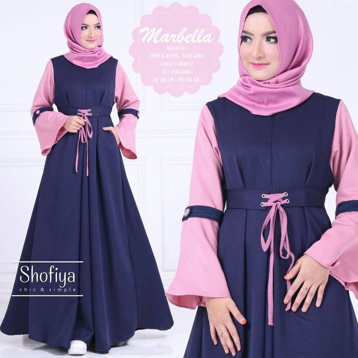 Trand Terbaru 2020 Gamis Remaja Anaya Nadin Olala Maxi Size S M  CD350  Pakaian  Hijabers Marbella