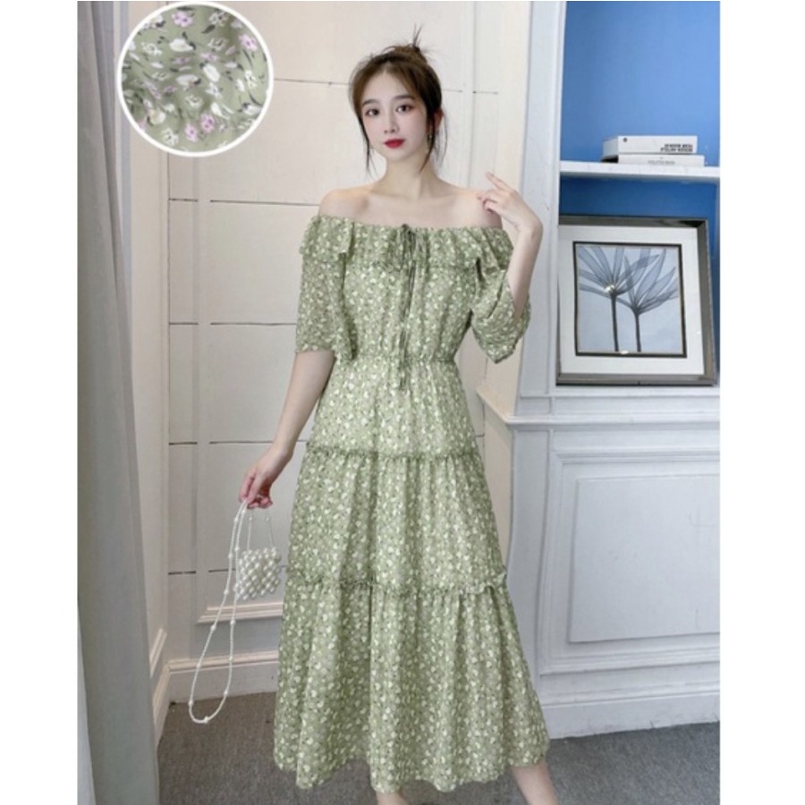 CASUAL MIDI DRESS KOREAN STYLE CHIFFON PREMIUM ALL SIZE NEW ARRIVAL