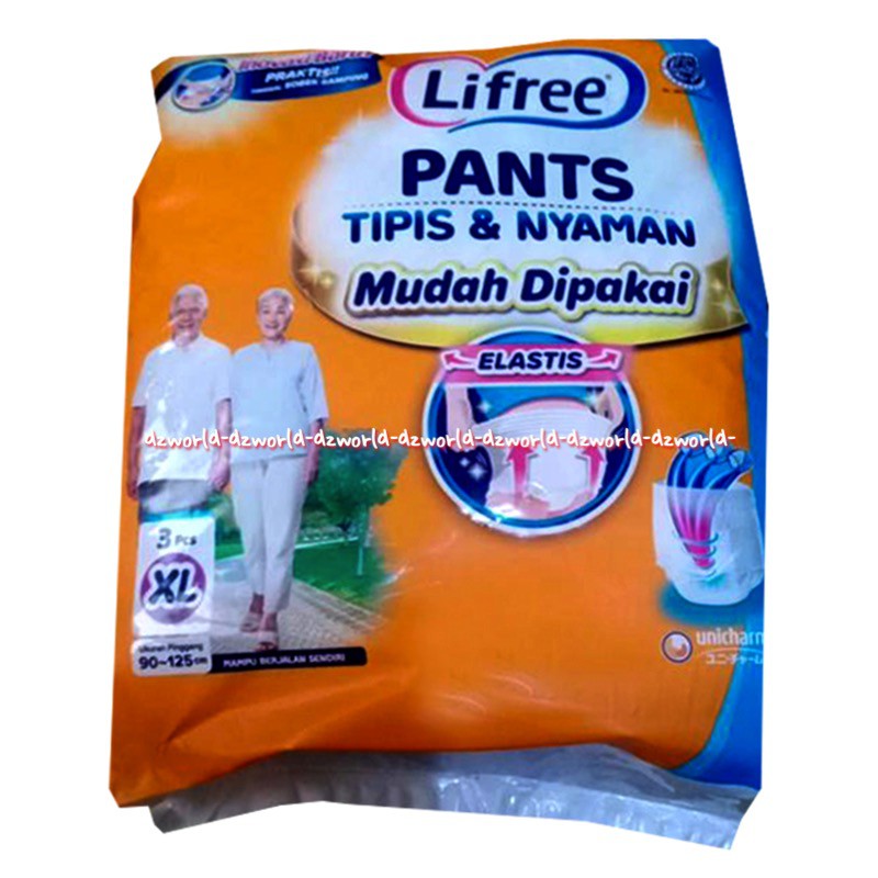 Lifree Pant Titpis Nyaman XL 3 Popok Celana Diapers Dewasa Life Free Liffree XL3 Orang Tua Life Free Diaper Orang Tua Lansia Extra Large 3pcs