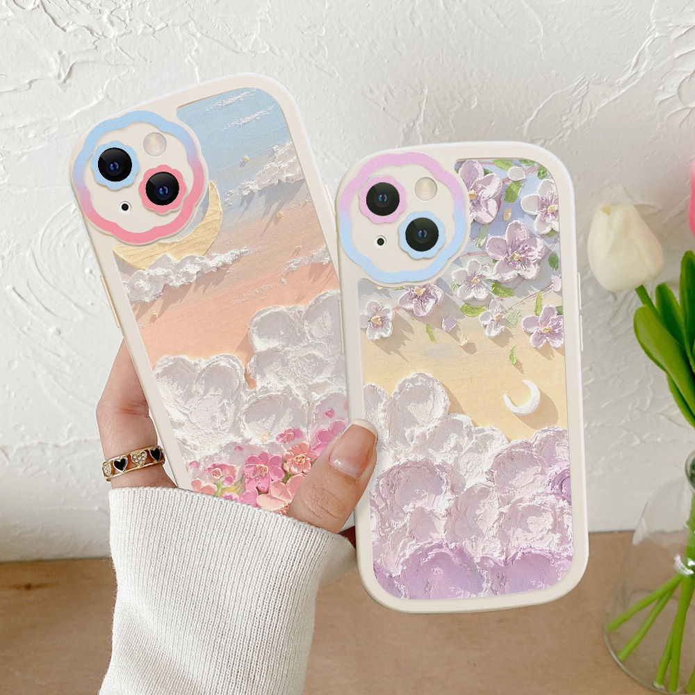 Soft Case Silikon Motif Bunga Untuk iPhone 11 12 13 Pro Max XR X XS Max