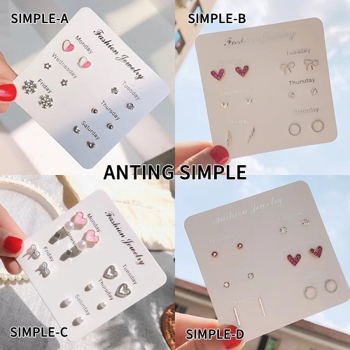 Anting Set Simple Retro Gaya Korea Simple Creative Earrings Aksesoris Wanita