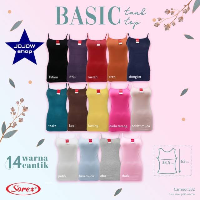 Sorex 332 Bassic Tank top Sorex tali kecil