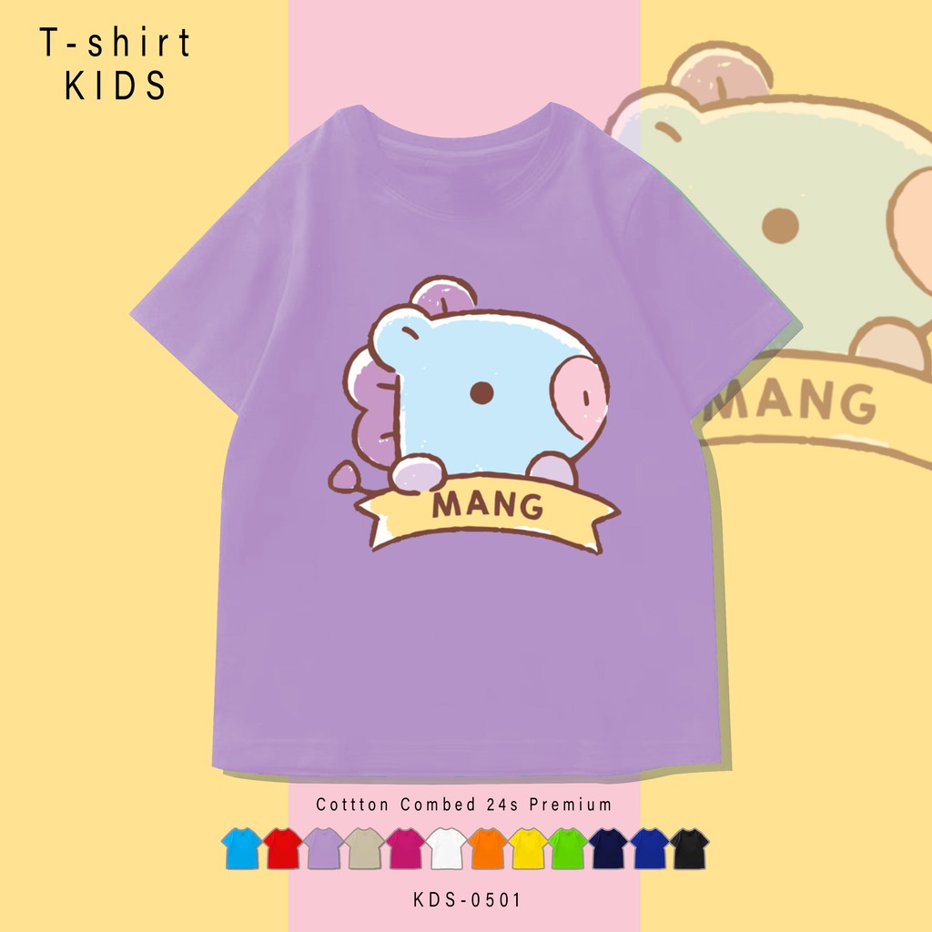 KDS0501 BT21 CUTE NAME / KAOS ANAK-ANAK / BAJU KIDS / BAHAN COMBED 24S PREMIUM