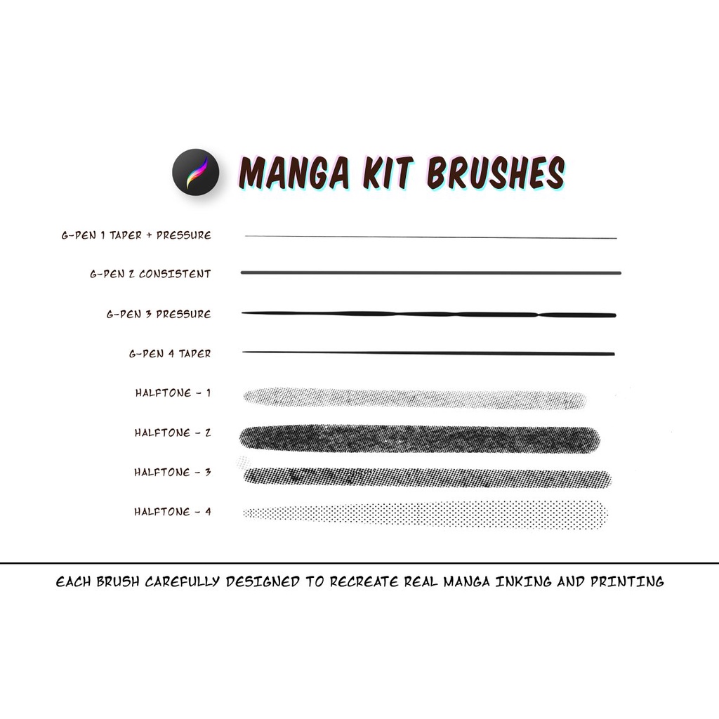 Procreate Brush - Manga Procreate Brushes &amp; Anime Pens (+ Color Palette)