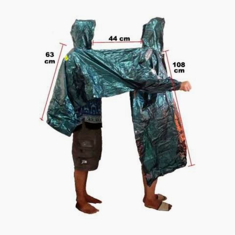 Mantel Jas Hujan Ponco Lengan 2 in 1 Elmondo funtastic Poncho 2 kepala