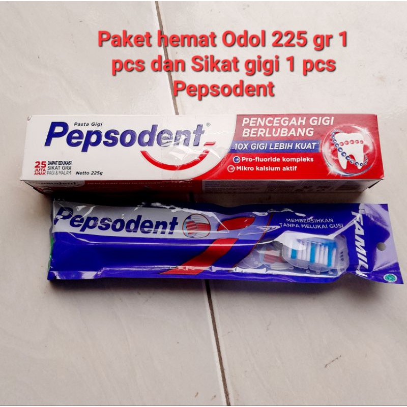 Pepsodent pasta gigi 225 gr dan sikat gigi ciptadent