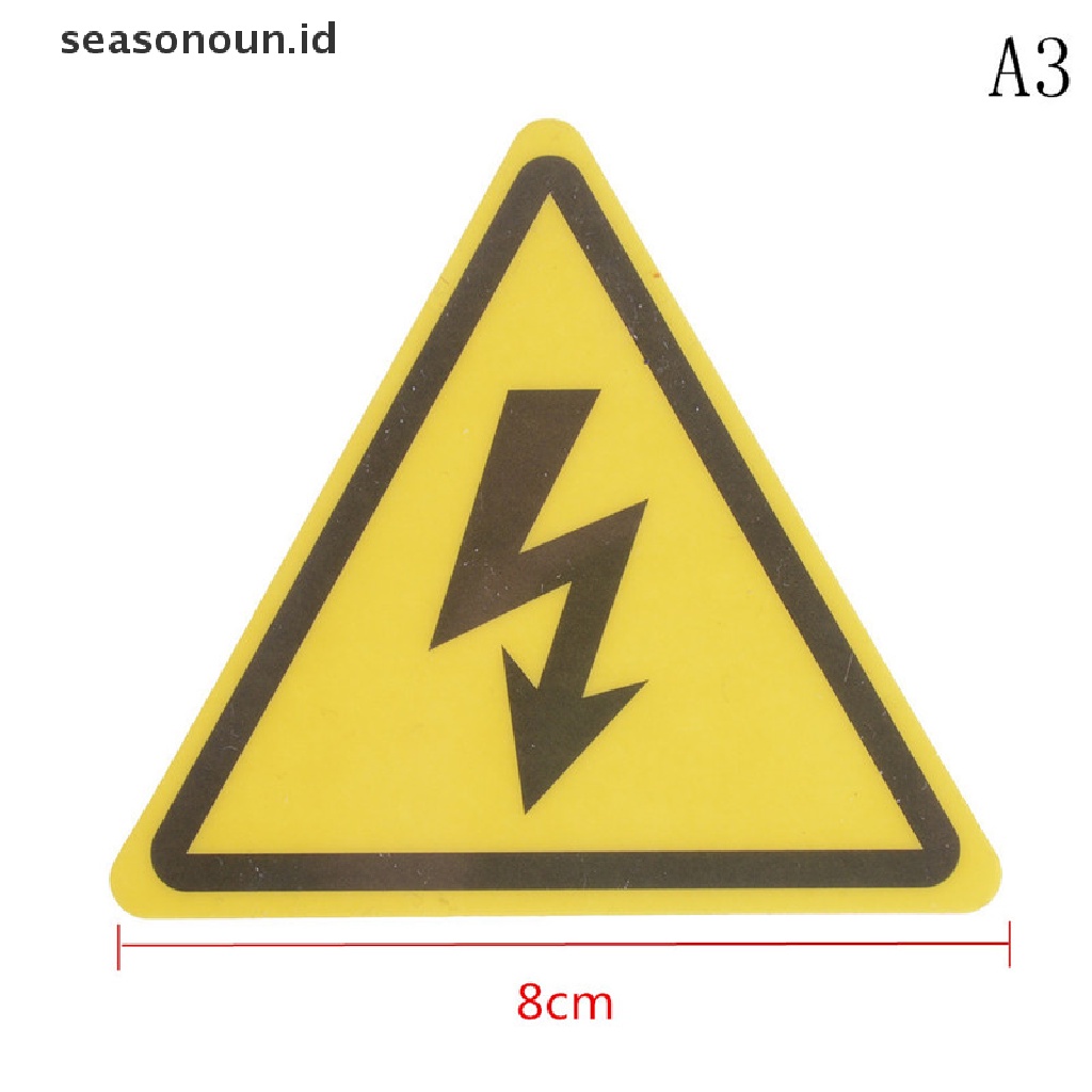 2 Pcs Stiker Label Tanda Peringatan Tegangan Tinggi Untuk Keamanan