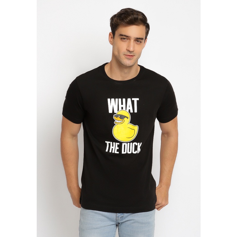 Kaos Pria Poshboy Original What the Duck Tshirt print katun hitam