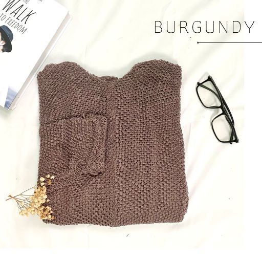 CARDIGAN RAJUT / BATWING KELELAWAR CARDIGAN / CARDIGAN BIG SIZE(PREMIUM)-BURGUNDY