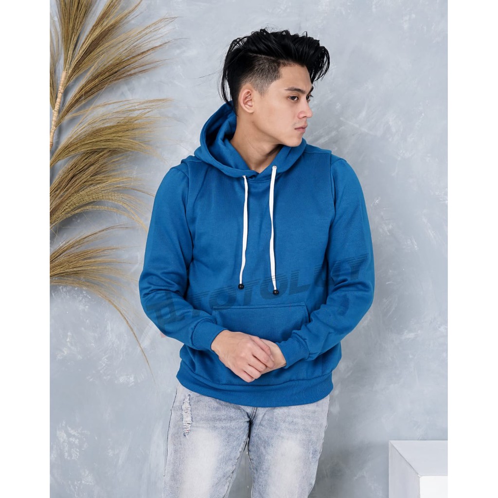 MUKZHOP - SWEATER HOODIE BASIC POLOS / TOTOLUY / SWEATER POLOS / BIRU ITB