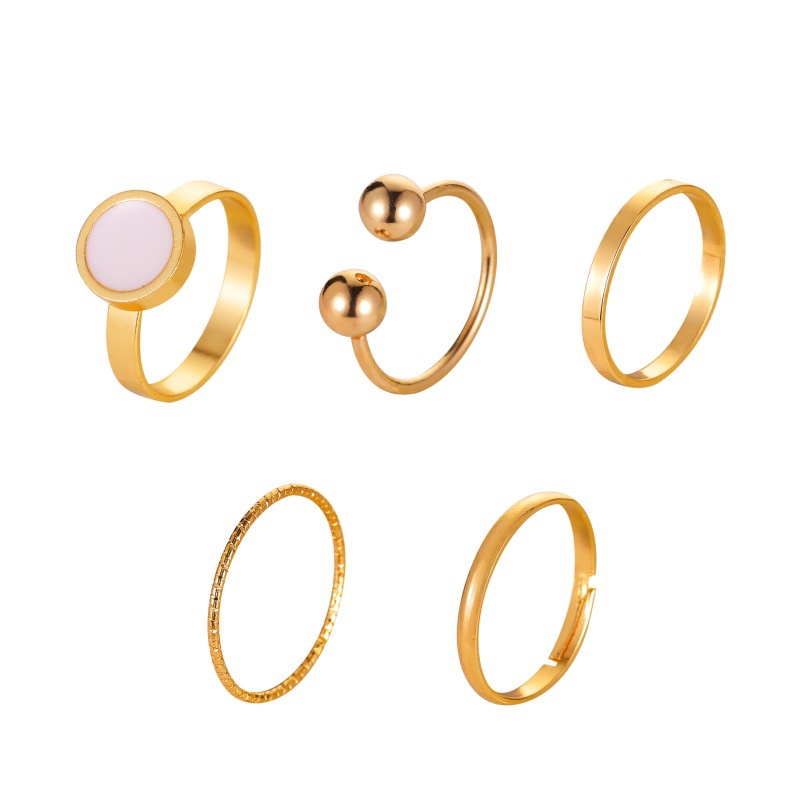 Set Cincin Jari Telunjuk Bentuk Bulan Bintang Bahan alloy Gaya retro Untuk Wanita