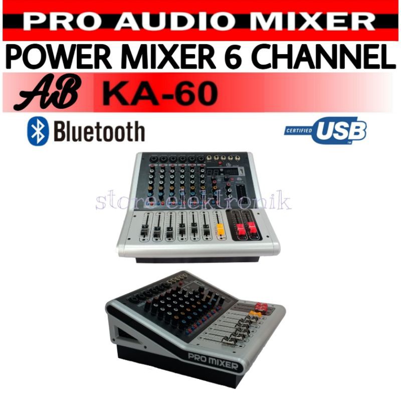 Mixer Audio AB KA 60i 6 Channel Usb Bluetooth Original