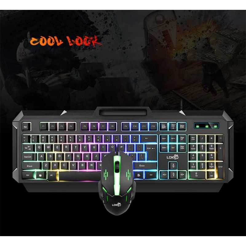 [ PROMO TERMURAH ] LDKAI Gaming Keyboard Gaming LED with Mouse