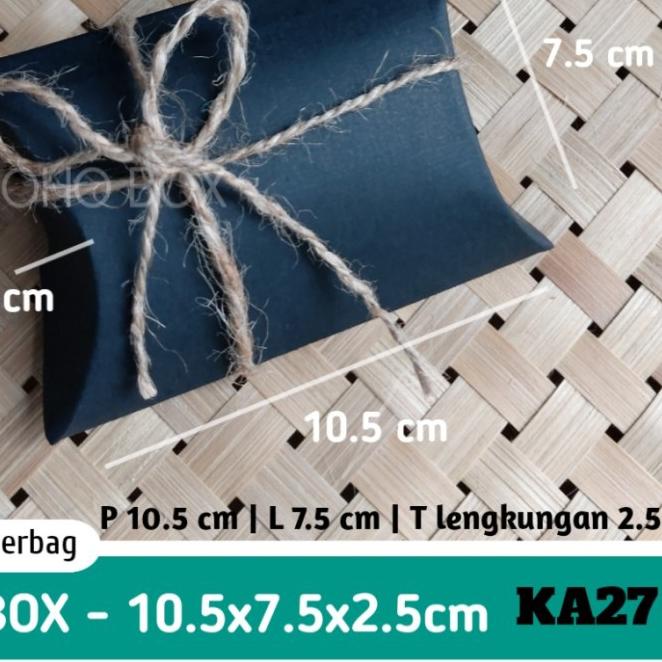

✹ ISI 36 BIJI pillow box hitam 10cm ka27 | kotak kado kardus dus souvenir aksesoris ➹