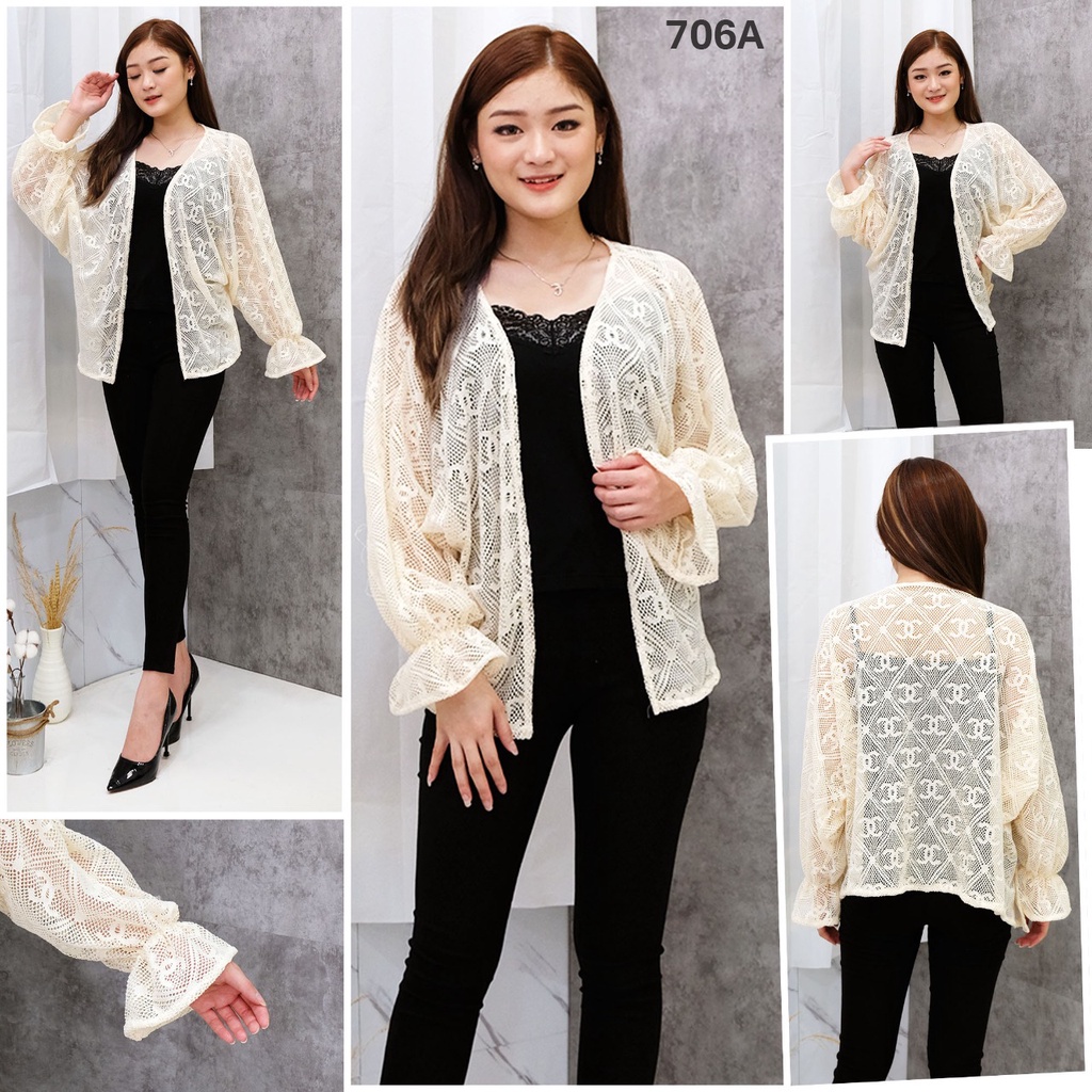 𝑱𝒂𝒌𝒂𝒓𝒕𝒂𝑭𝒂𝒔𝒉𝒊𝒐𝒏 cardigan brukat bohemian batwing lace outer import