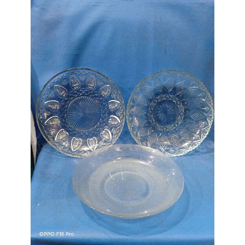 Piring kaca buah.12".bb3000.rb3000.costa3000+peti kayu