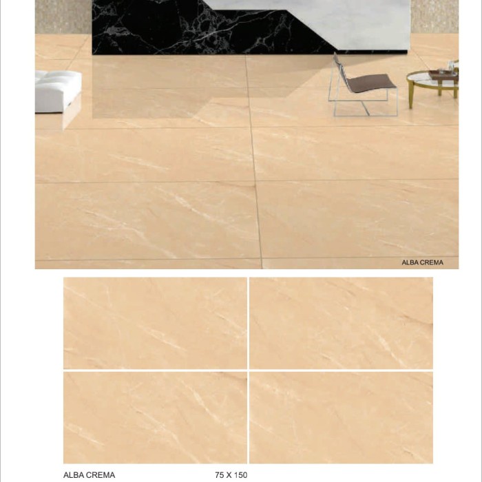 GRANIT BIG SLAB 75X150 ALBA CREMA GLAZED POLISH - VALENTINO GRESS