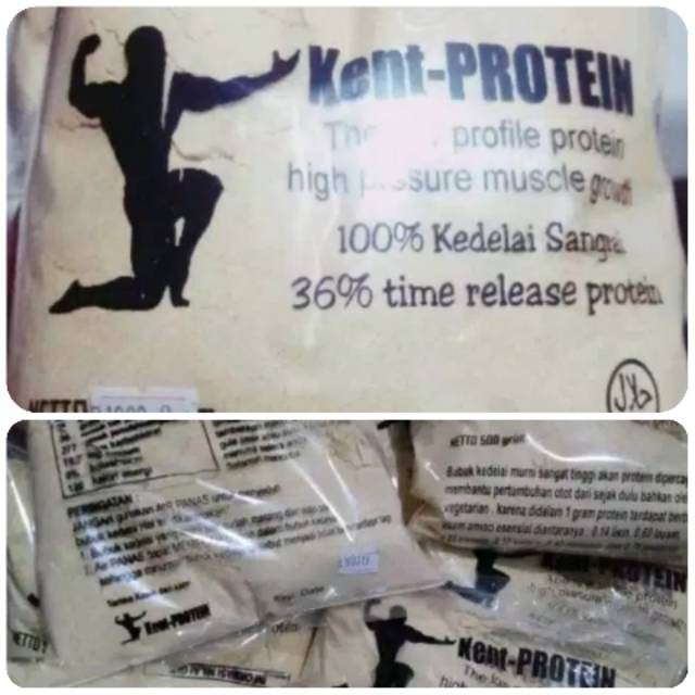 Kent Protein | Susu Bubuk Kedelai Suplemen Fitness Protein Casein | Whey Gainer - Kemasan 1 Kg