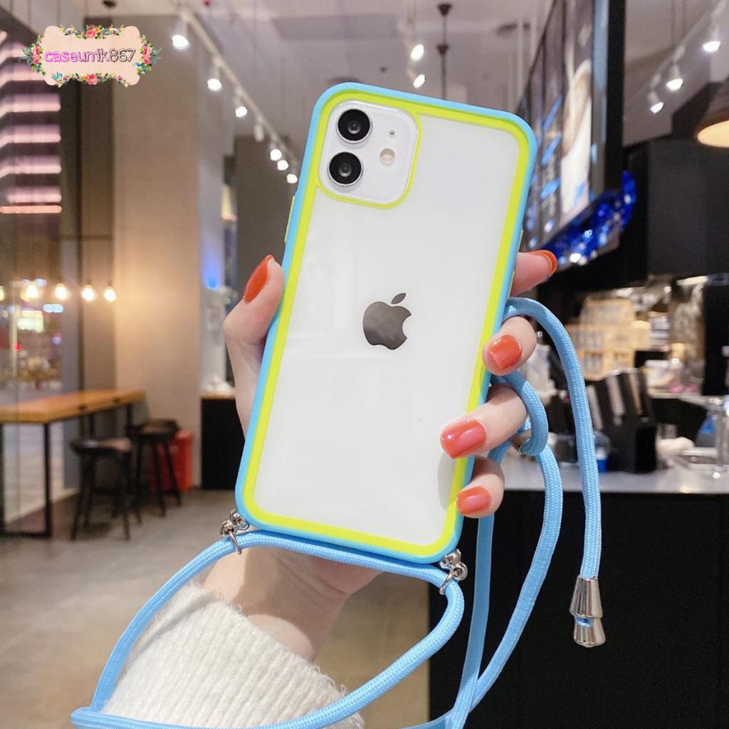 Softcase slingcase lanyard tali aurora iphone 6 6g 7+ 8+ XS MAX CS1848