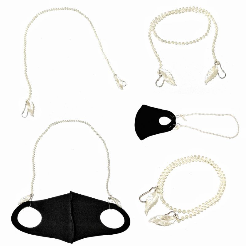 Kalung Gantungan Masker Strap Mask Hanging Korean Leaf Pearlstring Series Mutiara