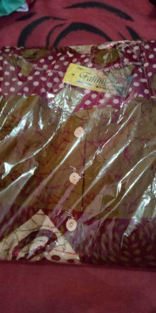 Gamis Batik Super Jumbo Sanea Grosir Baju Long Dress Pakaian Wanita Motif Cantik Lengan Panjang