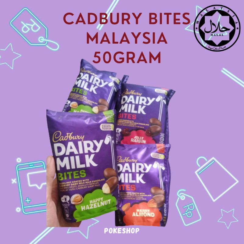 

Cadbury Bites Dairy Milk 50gr Original Malaysia 100% Halal