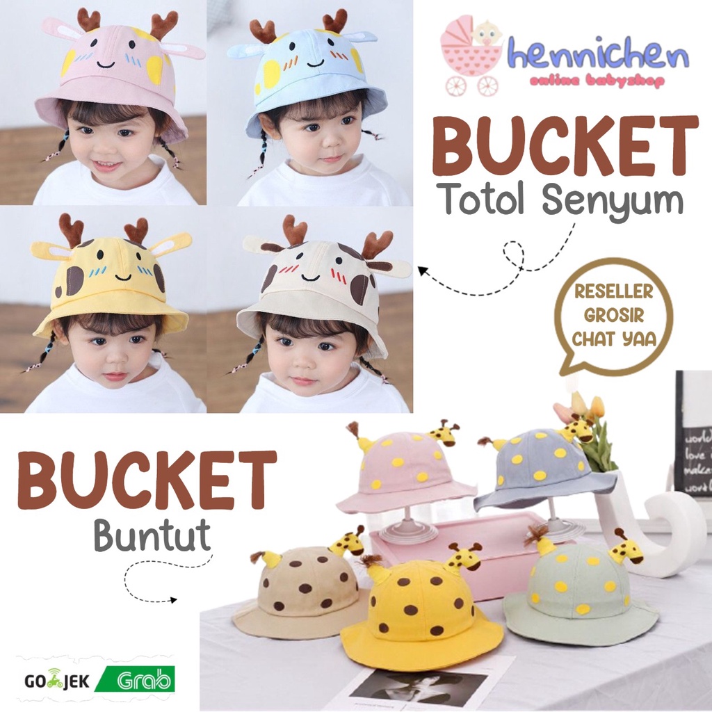 TOPI BUCKET HAT IMPOR TOPI ANAK RUSA POLKADOT UNISEX