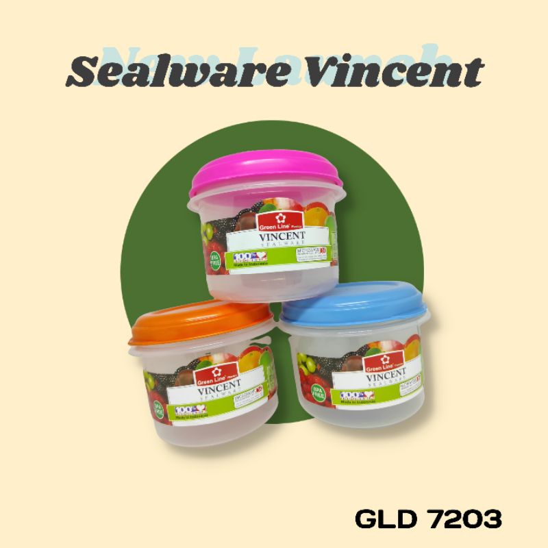 Sealware Plastik / Toples Bulat/Wadah Makanan / Sealware Vincent Greenline 7203