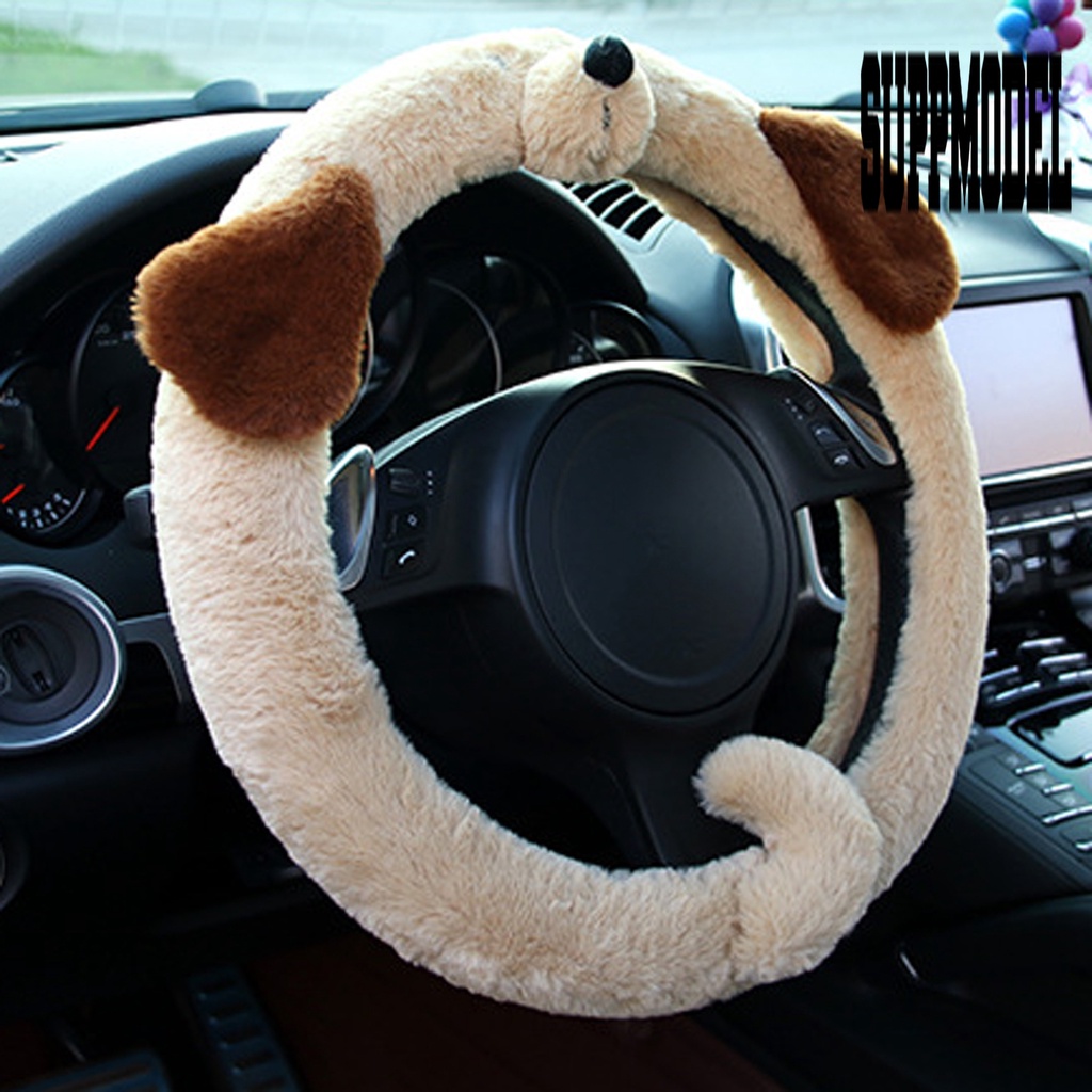 Cover Setir Mobil / Truk Motif Kartun Beagles Bahan Plush Ukuran 38cm