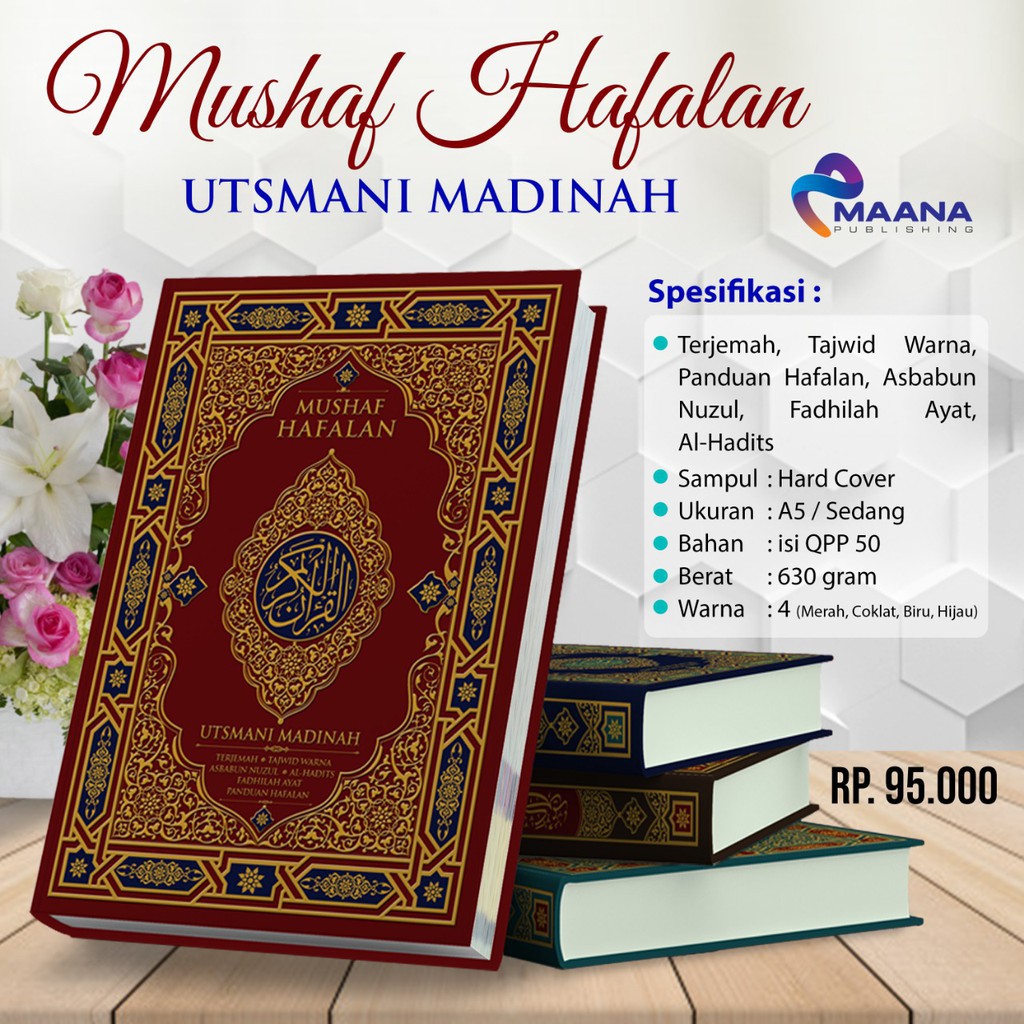 Al Quran Hafalan Mushaf Hafalan Utsmani Madinah Tajwid Terjemah A5
