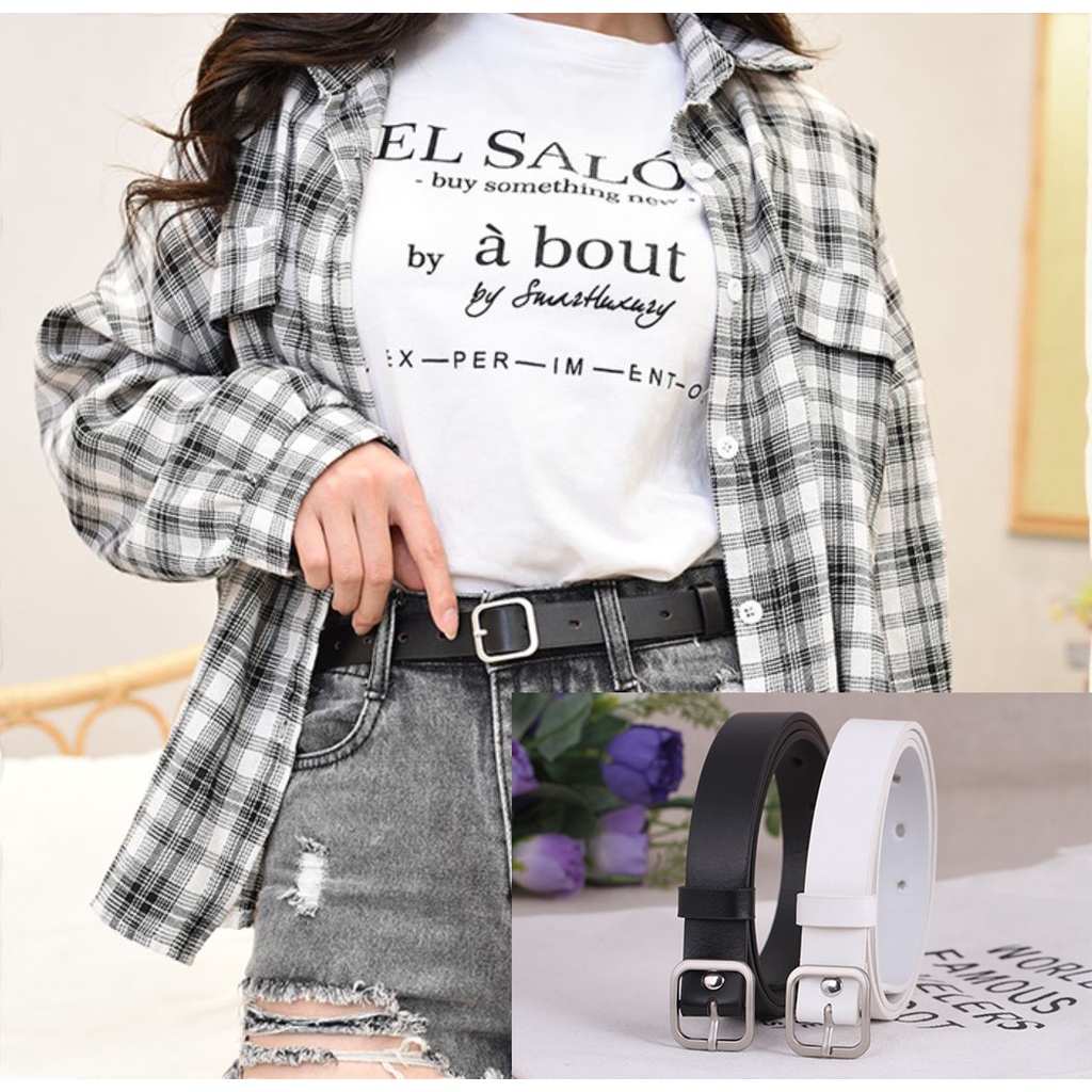 Ikat Ban Pinggang Wanita THIN A33  Korea Fashion Kulit PU Gasper Trendy Mens Belt Cowok Belt Pria Unisex Sabuk Cewe Womens Belt