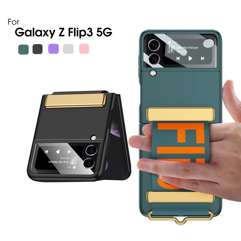 Case Pelindung Handphone Dengan Strap Pergelangan Tangan Untuk Galaxy Z Flip3