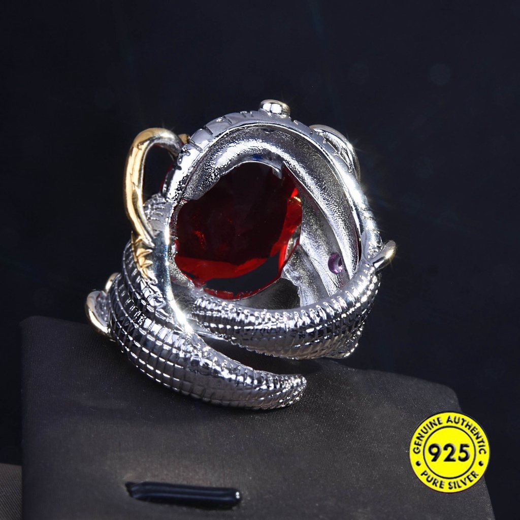 Cincin Batu Ruby Elektrik Dua Warna