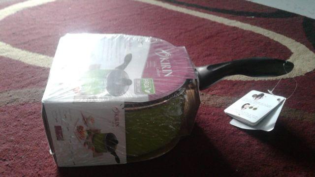 Kirin Saucepan 18cm Panci Susu + Tutup Kaca Sasando Series Hijau